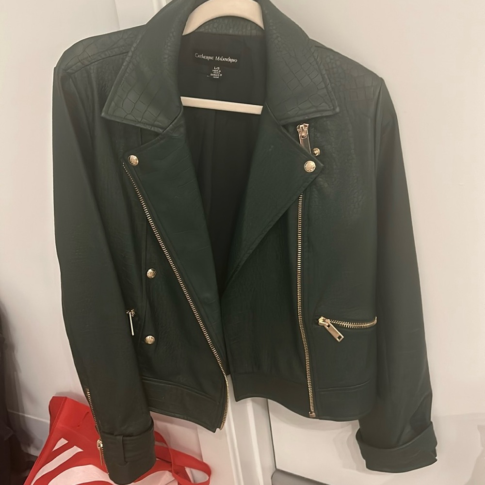 Green Faux Leather Jacket